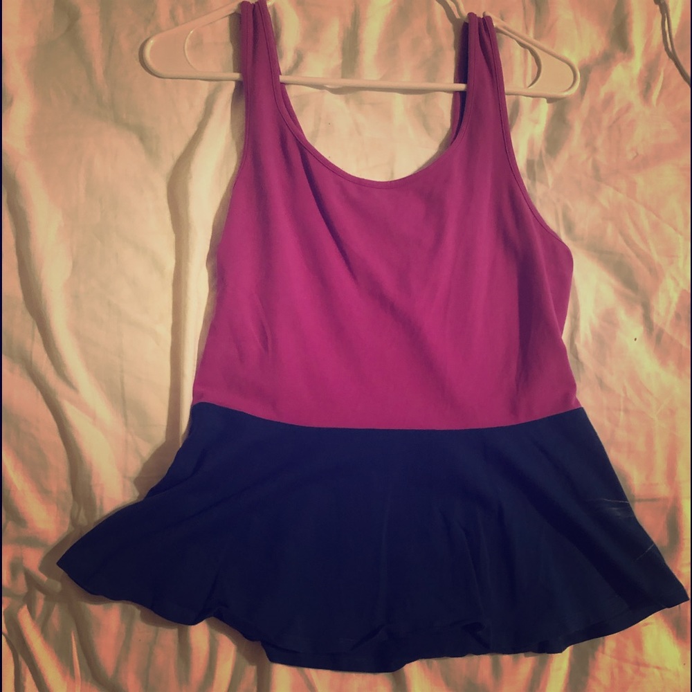 Two-tone peplum top